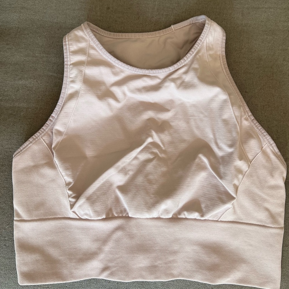 Baby Pink Lululemon Sports Bra/Crop Top